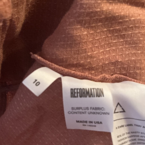 REFORMATION  “Adriel” linen midi dress -DUSTY ROSE color, sz 10 - Picture 6 of 6